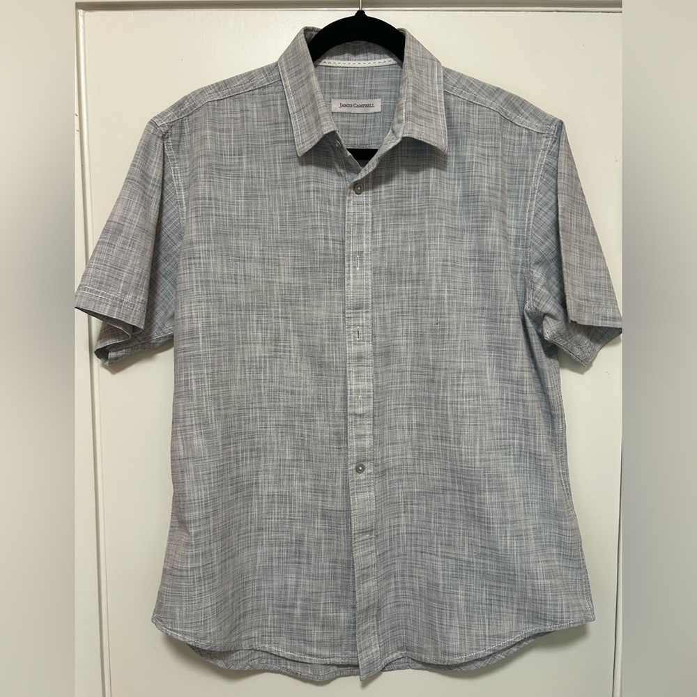 James Campbell Men's Casual Gray Button Down Shirt